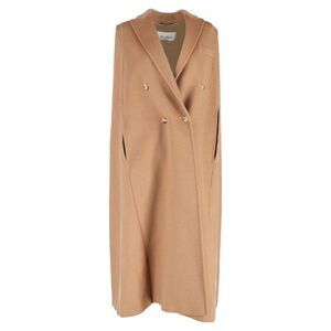 Max Mara Cape Long Coat in Beige Cashmere